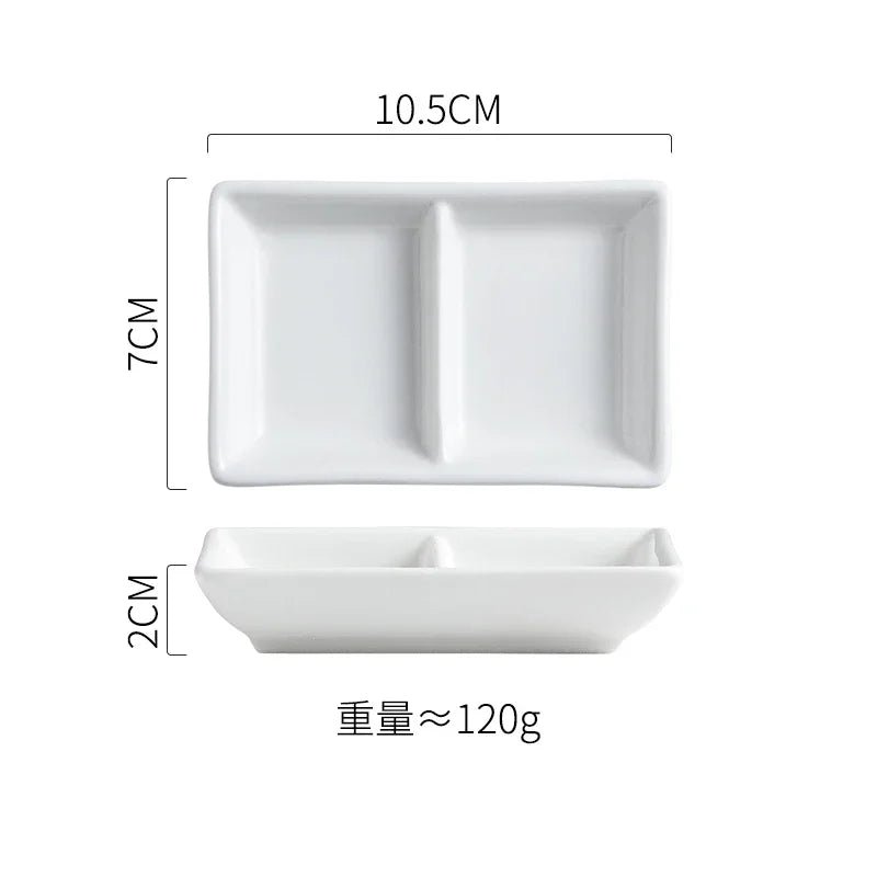 Coupelle en porcelaine blanche pour condiments - Assiette créative pour sushis, sauce soja et cuisine moléculaire - Cuisine Chez Nadine