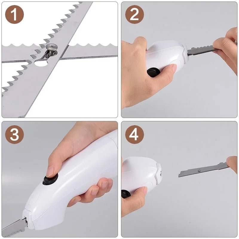 Couteau Électrique Sans Fil Rechargeable - Couteau à Viande Portable en Acier Inoxydable pour Cuisine - Cuisine Chez Nadine