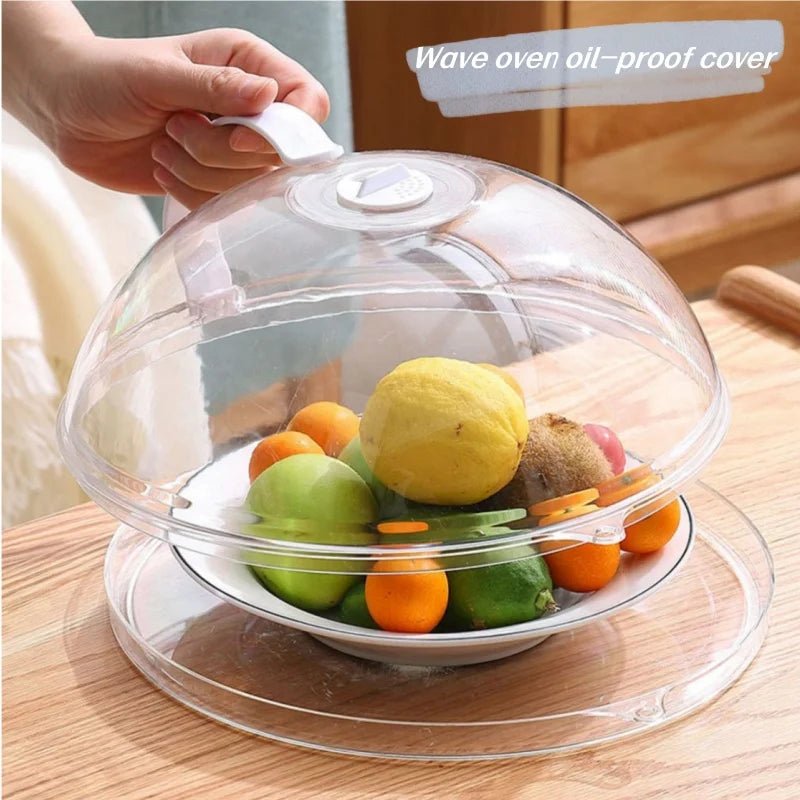 Couvercle Micro - ondes Anti - Éclaboussures Renforcé - Cloche Chauffage PP Rond avec Poignée Protection Huile Poussière - Cuisine Chez Nadine