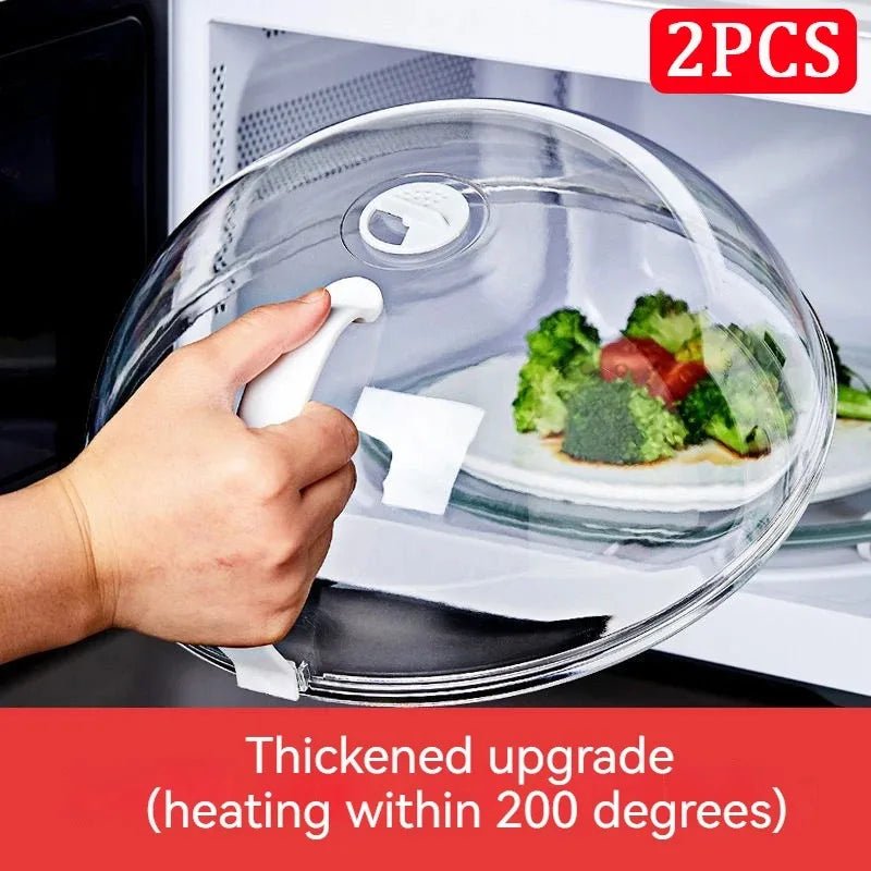 Couvercle Micro - ondes Anti - Éclaboussures Renforcé - Cloche Chauffage PP Rond avec Poignée Protection Huile Poussière - Cuisine Chez Nadine