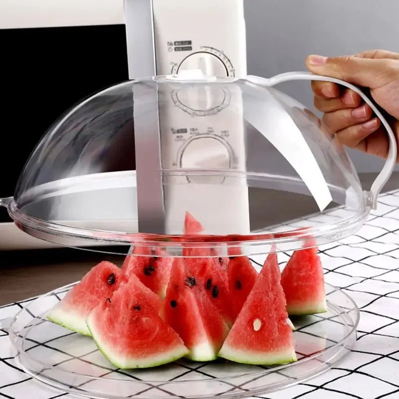 Couvercle Micro - ondes Anti - Éclaboussures Renforcé - Cloche Chauffage PP Rond avec Poignée Protection Huile Poussière - Cuisine Chez Nadine