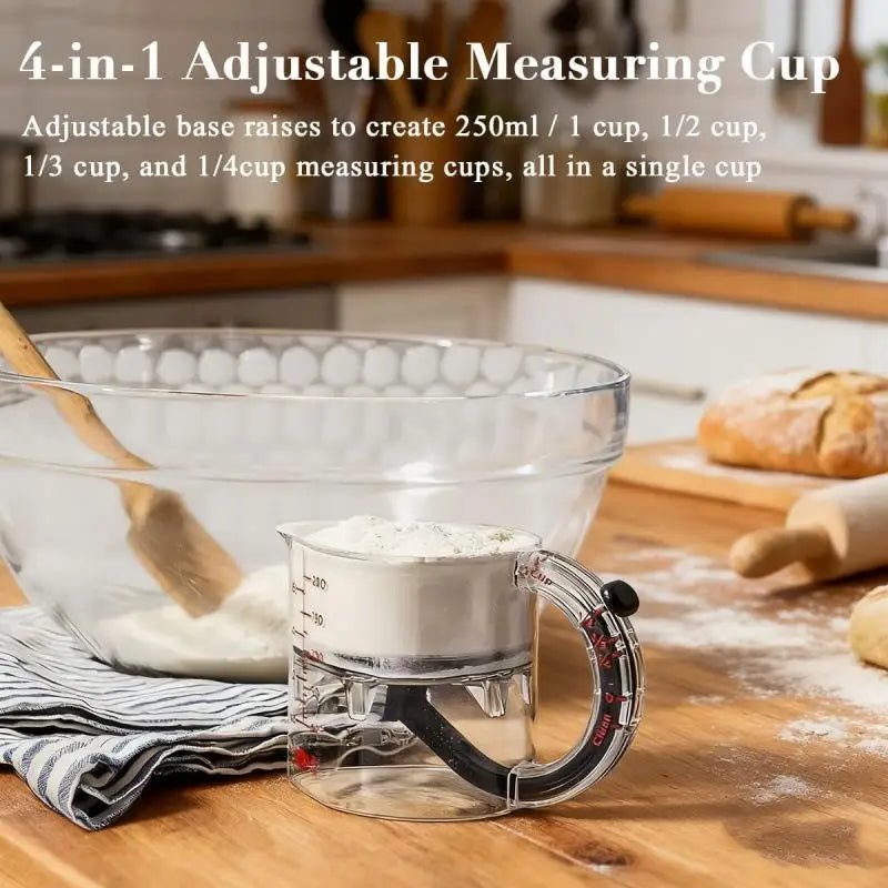 Cuillère à Mesurer Ajustable avec Racloir Intégré - Outil de Cuisine Polyvalent pour Pâtisserie - Cuisine Chez Nadine