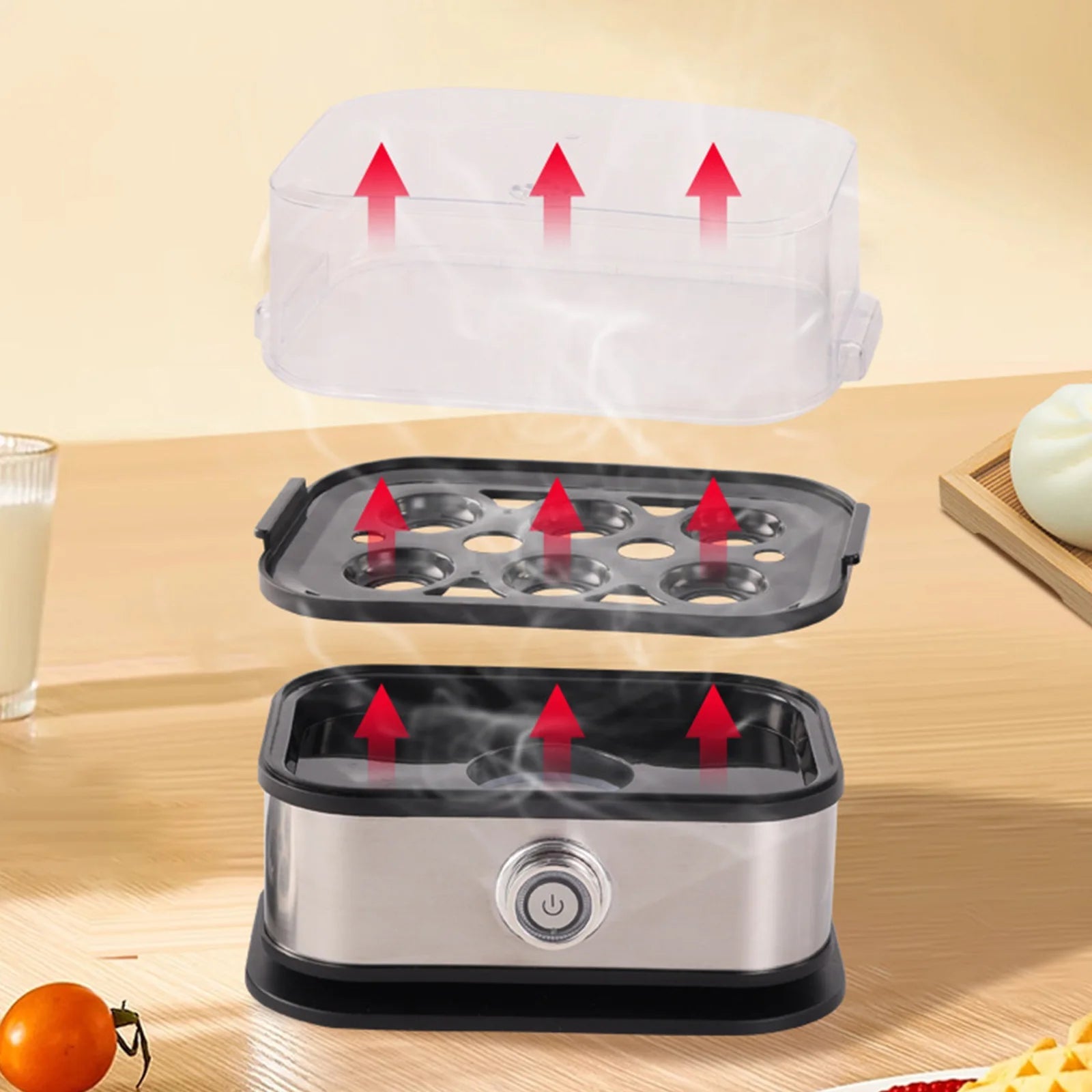 Cuiseur à Œufs Électrique 6 Œufs - Cuiseur Vapeur Multifonction avec Arrêt Automatique pour Œufs Durs et Légumes - Cuisine Chez Nadine