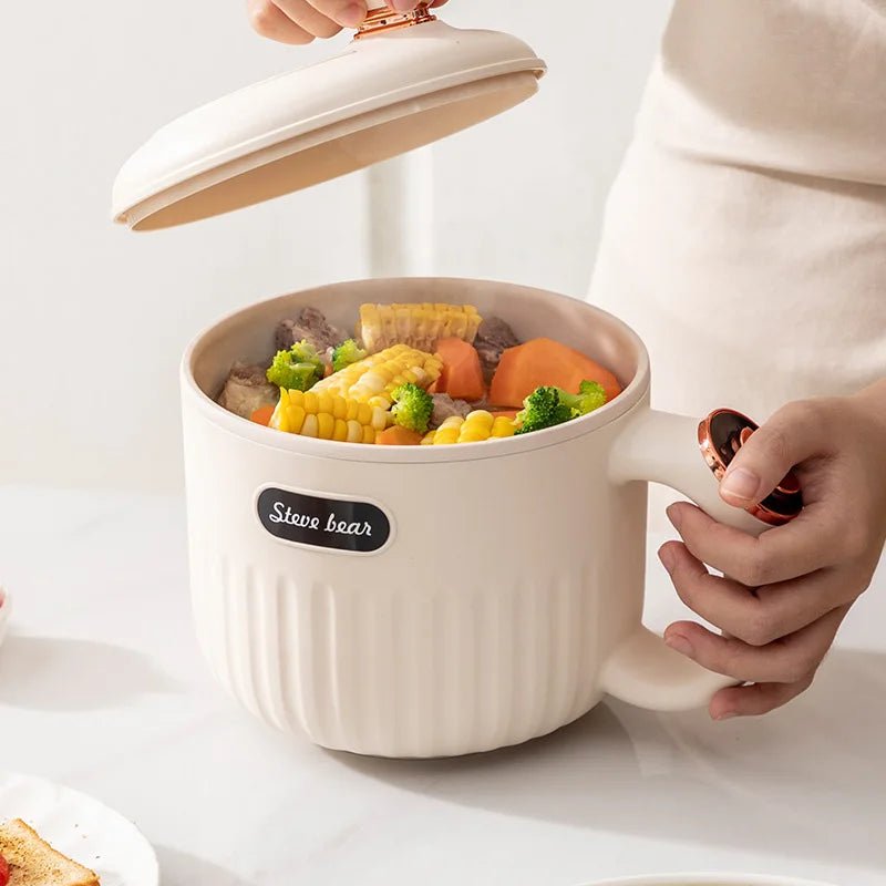 Cuiseur Électrique Multifonction 3 - en - 1 Smart LED 600W 2L - Cuiseur Vapeur, Poêle et Cuiseur à Riz Portable Antiadhésif - Cuisine Chez Nadine