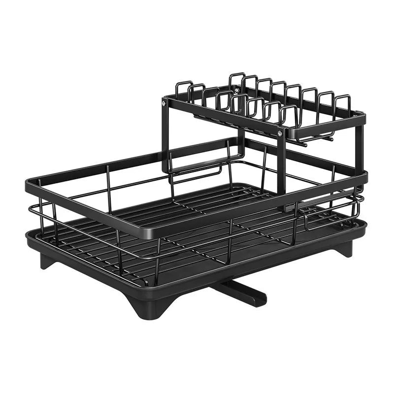 Dish Drying Rack with Cutlery Storage - Kitchen Sink Organizer for Plates, Bowls, Utensils - for Wholesale and Home Use - Cuisine Chez Nadine