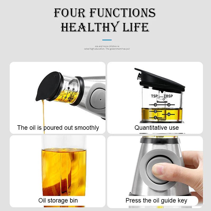 Distributeur d'huile d'olive en verre avec vaporisateur 500ml - Bouteille spray pour huile et vinaigre - Éco - responsable et multifonction - Cuisine Chez Nadine
