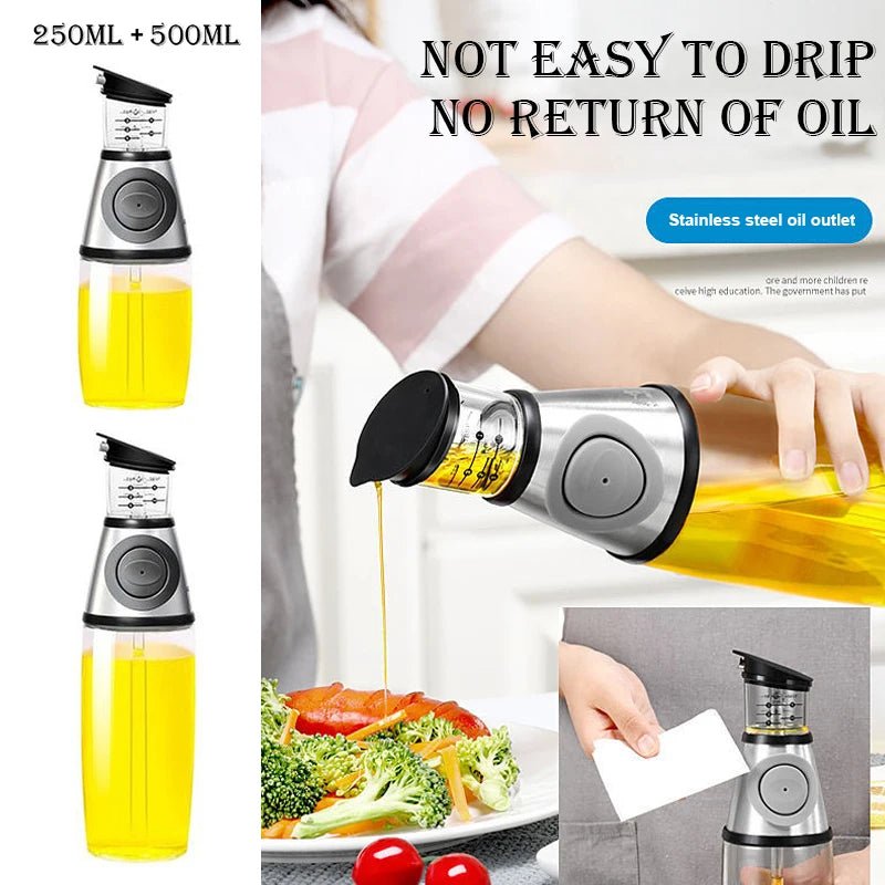 Distributeur d'huile d'olive en verre avec vaporisateur 500ml - Bouteille spray pour huile et vinaigre - Éco - responsable et multifonction - Cuisine Chez Nadine