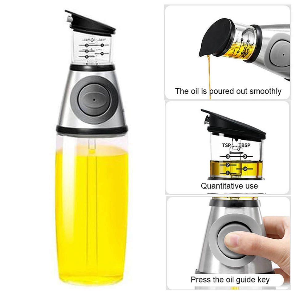 Distributeur d'huile d'olive en verre avec vaporisateur 500ml - Bouteille spray pour huile et vinaigre - Éco - responsable et multifonction - Cuisine Chez Nadine