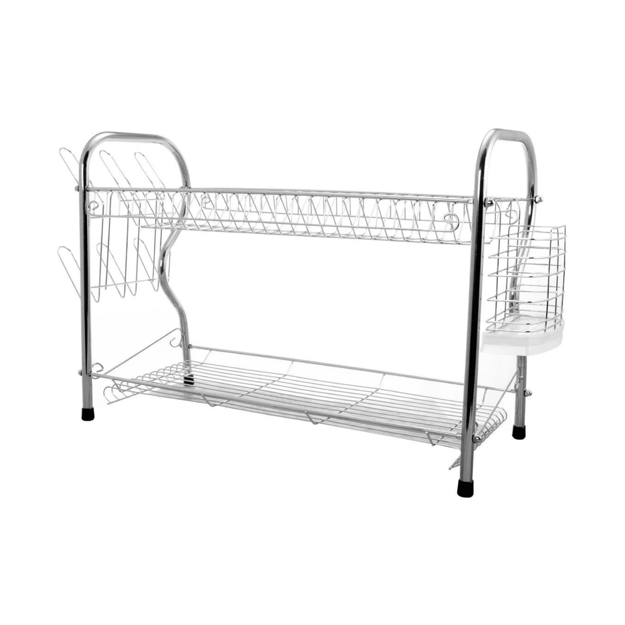 Égouttoir à vaisselle chromé à 2 niveaux en forme de R de 56 cm (22 pouces) - Cuisine Chez Nadine