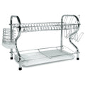 Égouttoir à vaisselle chromé à 2 niveaux en forme de R de 56 cm (22 pouces) - Cuisine Chez Nadine