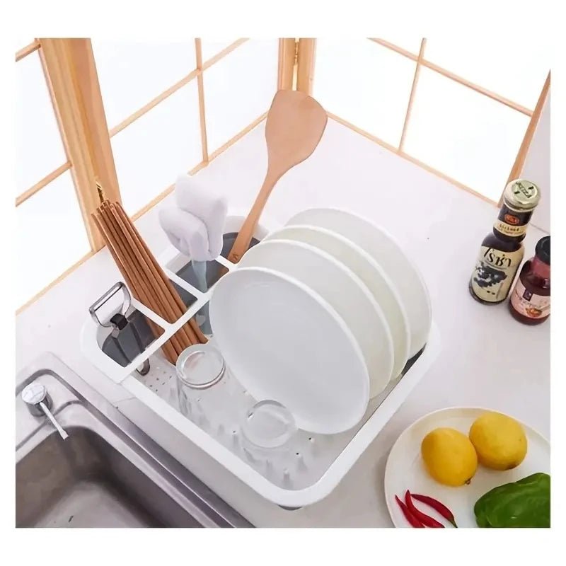 Égouttoir à vaisselle pliable - Support pour ustensiles, bols à soupe et assiettes - Passoire éco - responsable - Cuisine Chez Nadine