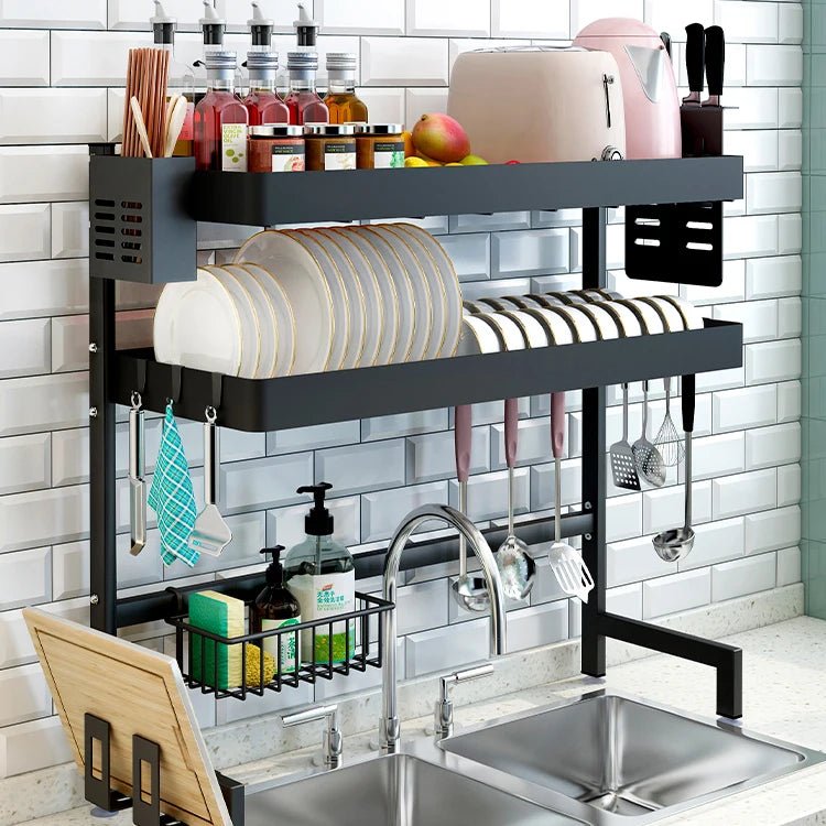 Égouttoir de Cuisine 2 Niveaux – 86 cm, Rangement Sous - Évier en Métal - Cuisine Chez Nadine