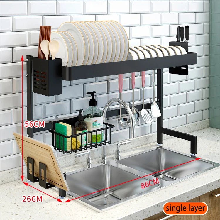 Égouttoir de Cuisine 2 Niveaux – 86 cm, Rangement Sous - Évier en Métal - Cuisine Chez Nadine