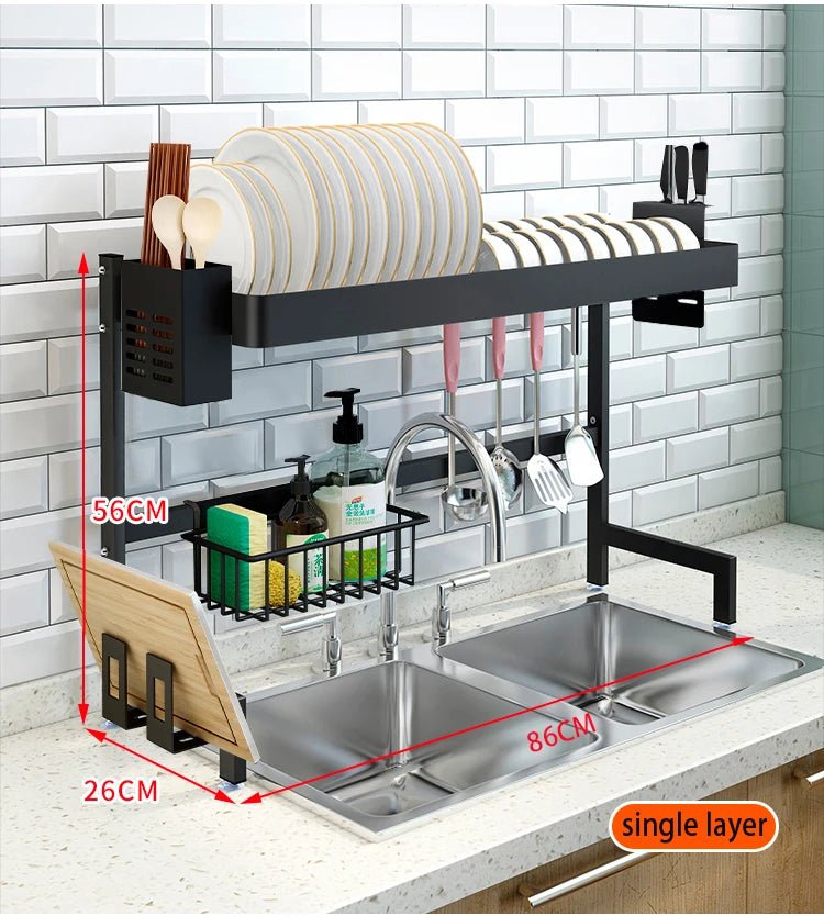 Égouttoir de Cuisine 2 Niveaux – 86 cm, Rangement Sous - Évier en Métal - Cuisine Chez Nadine
