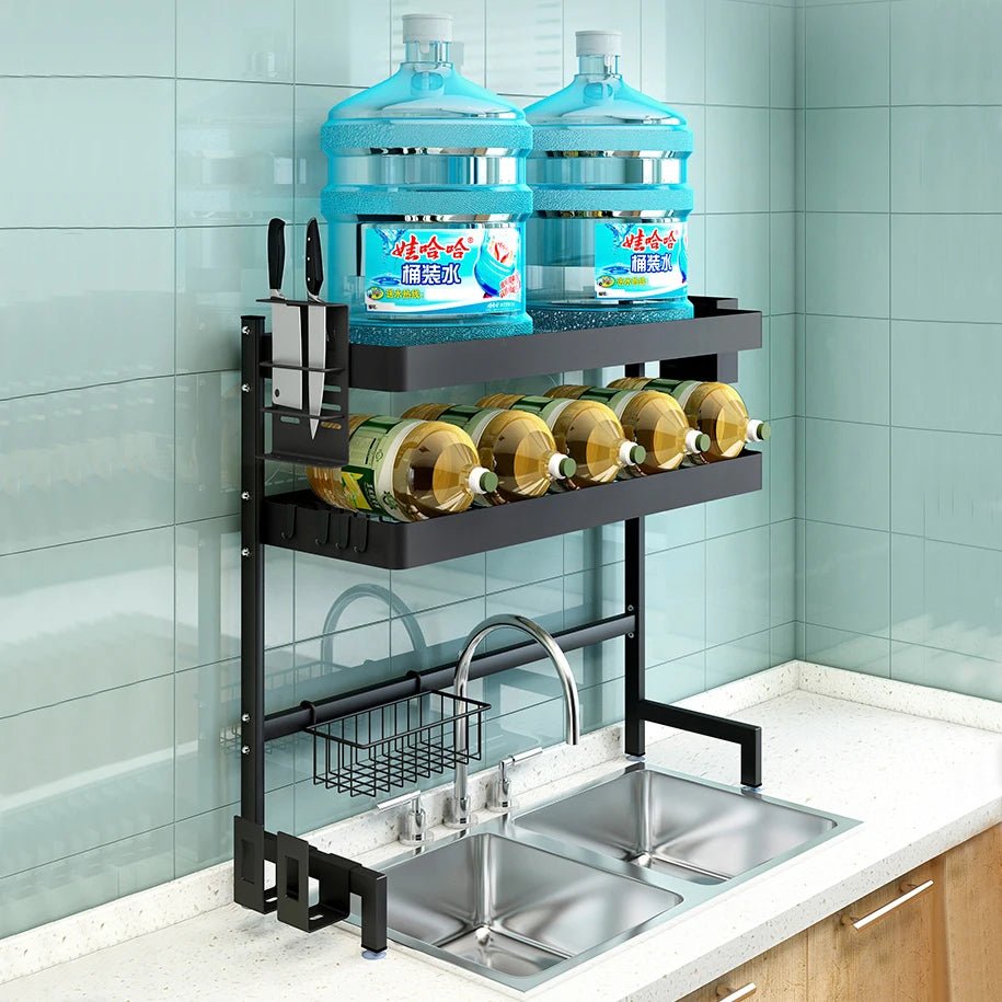 Égouttoir de Cuisine 2 Niveaux – 86 cm, Rangement Sous - Évier en Métal - Cuisine Chez Nadine