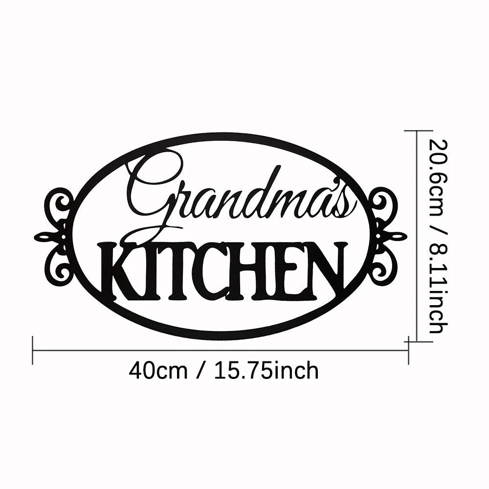 Enseigne murale en métal "La cuisine de grand - mère" - Décoration en fer découpé style américain pour cuisine familiale - Cuisine Chez Nadine