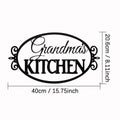 Enseigne murale en métal "La cuisine de grand - mère" - Décoration en fer découpé style américain pour cuisine familiale - Cuisine Chez Nadine