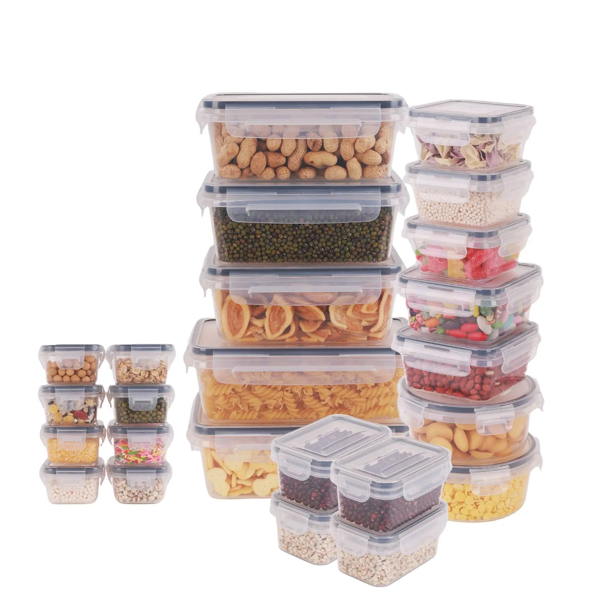 Ensemble 24 Boîtes de Conservation Alimentaire – Plastique Transparent, Couvercle Hermétique - Cuisine Chez Nadine