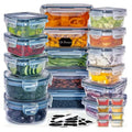 Ensemble 24 Boîtes de Conservation Alimentaire – Plastique Transparent, Couvercle Hermétique - Cuisine Chez Nadine