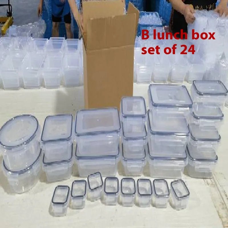 Ensemble 24 Boîtes de Conservation Alimentaire – Plastique Transparent, Couvercle Hermétique - Cuisine Chez Nadine
