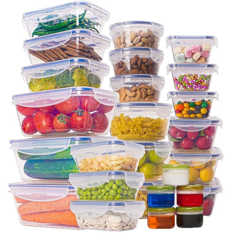 Ensemble 24 Boîtes de Conservation Alimentaire – Plastique Transparent, Couvercle Hermétique - Cuisine Chez Nadine