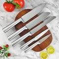 Ensemble 5 Couteaux de Cuisine en Acier Inoxydable - Manche Creux Style Japonais Couteau Chef Multifonction Fruits - Cuisine Chez Nadine