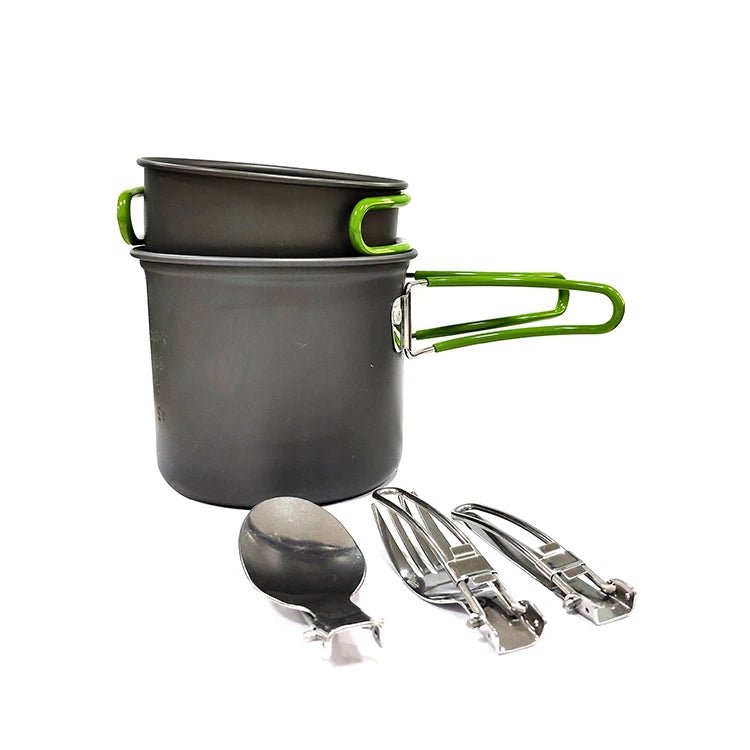 Ensemble Batterie de Cuisine en Aluminium pour Camping - Kit Complet Portable pour Randonnée, Pique - nique et Extérieur - Cuisine Chez Nadine