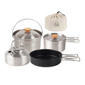 Ensemble Batterie de Cuisine pour Camping en Acier Inoxydable - Kit Casserole, Poêle et Bouilloire pour Extérieur et Voyage - Cuisine Chez Nadine
