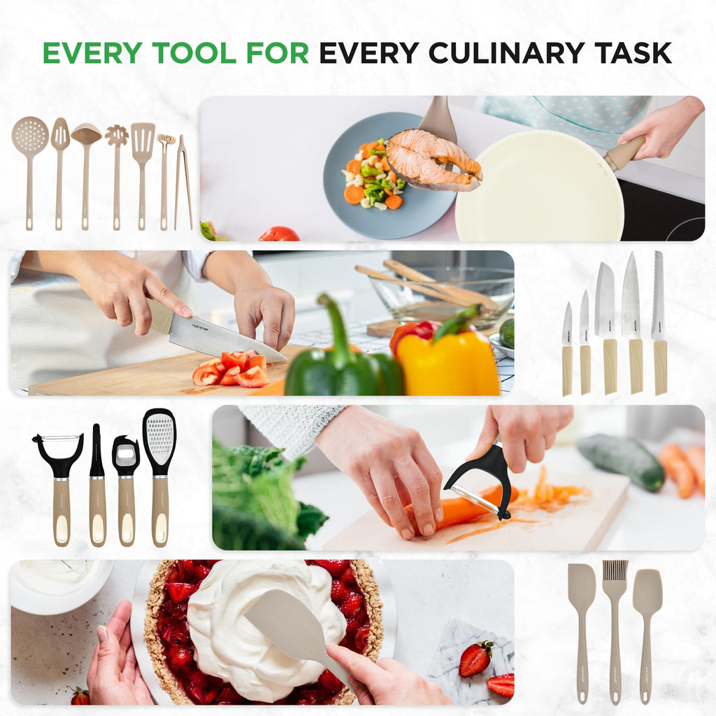 Ensemble Complet de 54 Pièces de Cuisine NUTRICHEF - Batterie, Ustensiles et Pâtisserie - Cuisine Chez Nadine