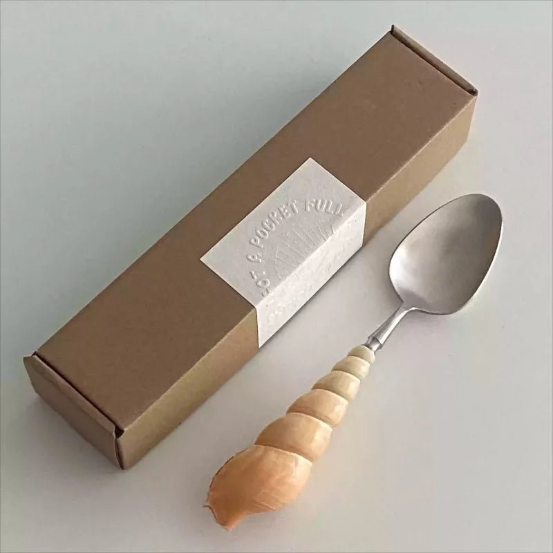 Ensemble Couverts Coquillage en Acier Inoxydable 304 - Fourchettes et Cuillères à Dessert Style Élégant - Cuisine Chez Nadine