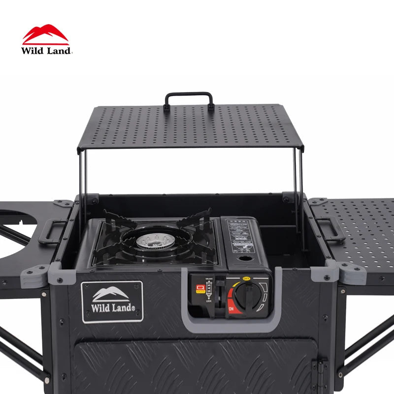 Ensemble Cuisine Camping Pliable Complet - Boîte Cuisine Portable avec Ustensiles, Table et Réchaud pour Extérieur Randonnée - Cuisine Chez Nadine