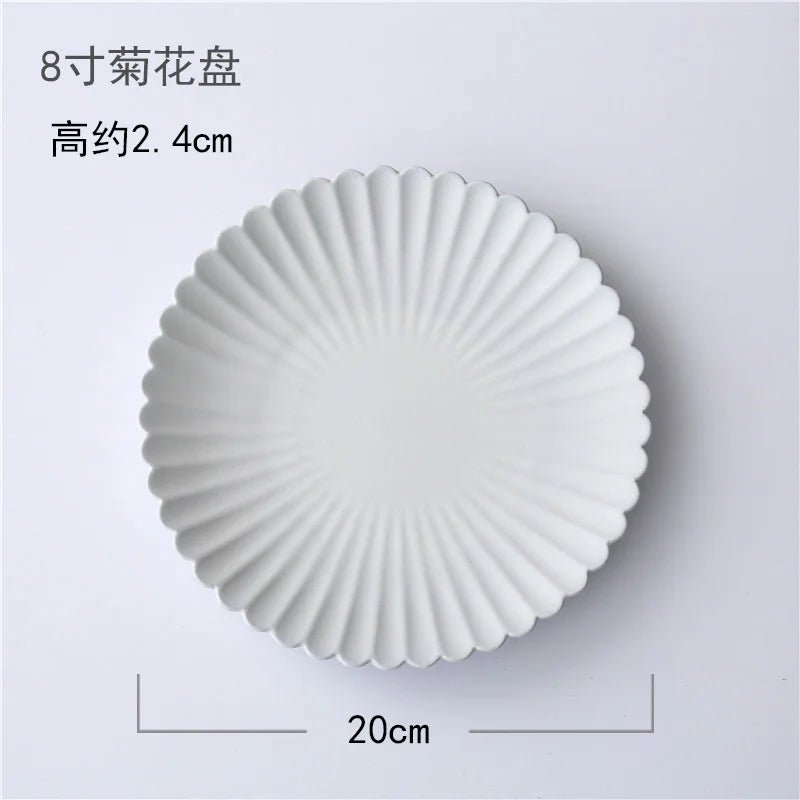 Ensemble d'assiettes et bols à marguerites de style japonais, bol à soupe en céramique nordique, assiette à dessert, vaisselle de cuisine, cadeau de pendaison de crémaillère - Cuisine Chez Nadine