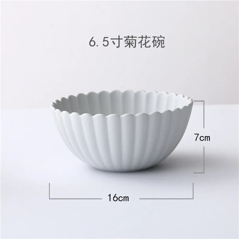 Ensemble d'assiettes et bols à marguerites de style japonais, bol à soupe en céramique nordique, assiette à dessert, vaisselle de cuisine, cadeau de pendaison de crémaillère - Cuisine Chez Nadine