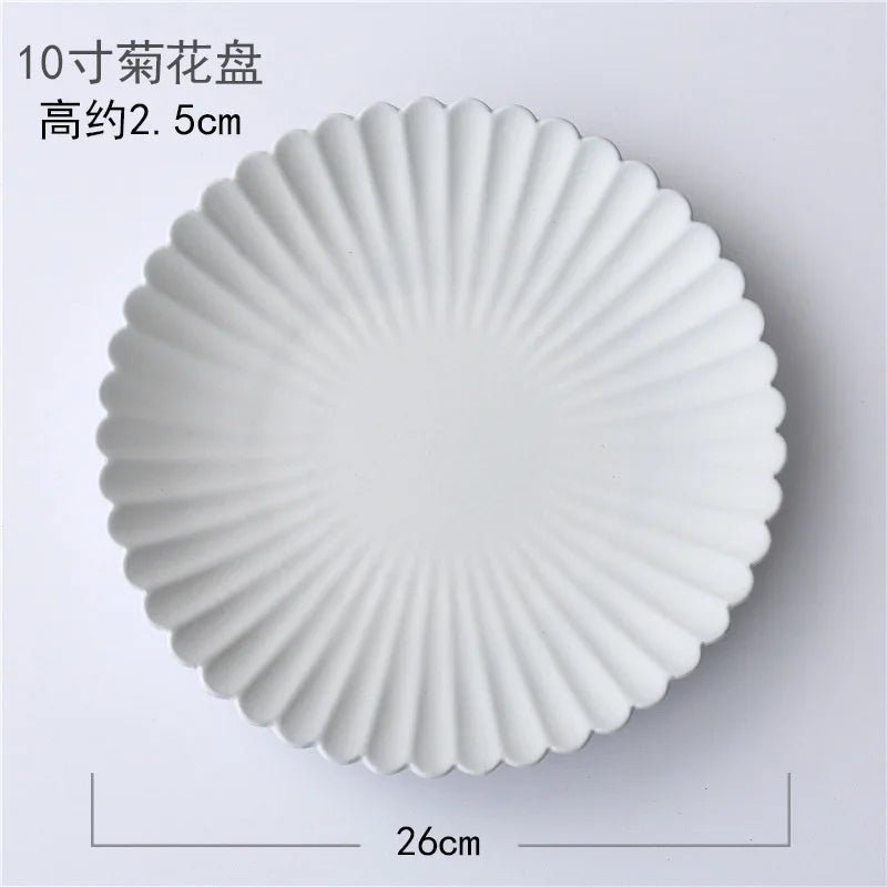 Ensemble d'assiettes et bols à marguerites de style japonais, bol à soupe en céramique nordique, assiette à dessert, vaisselle de cuisine, cadeau de pendaison de crémaillère - Cuisine Chez Nadine