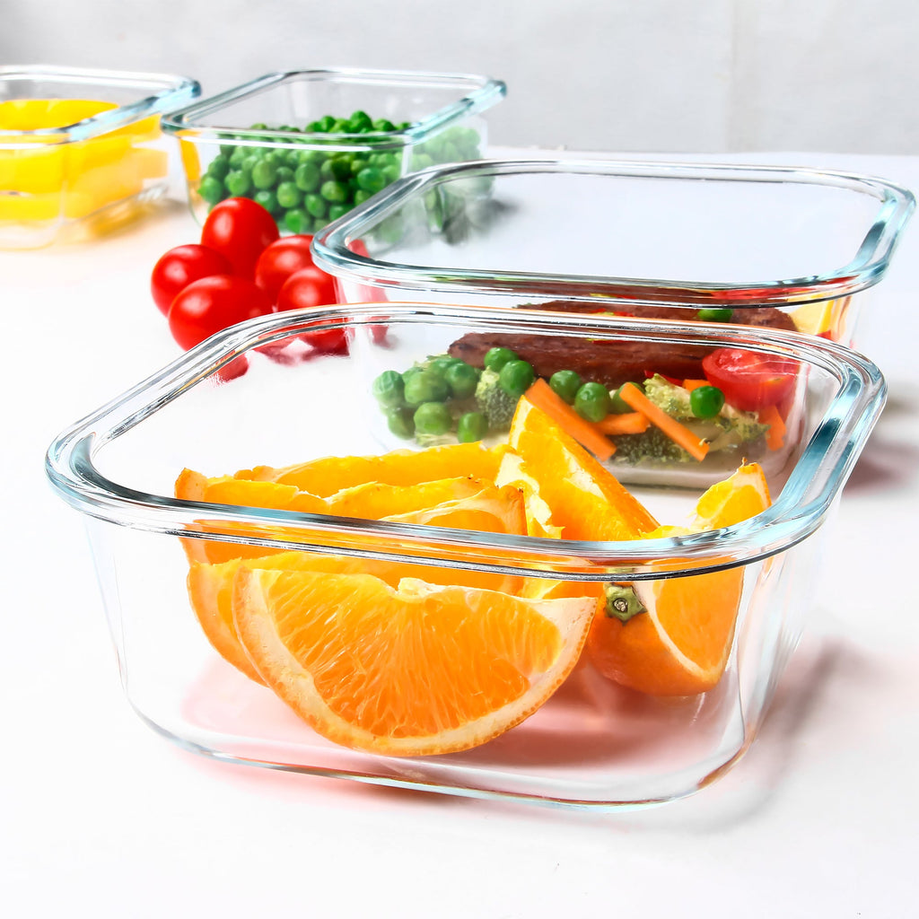 Ensemble de 10 contenants en verre borosilicate avec couvercles hermétiques - Cuisine Chez Nadine