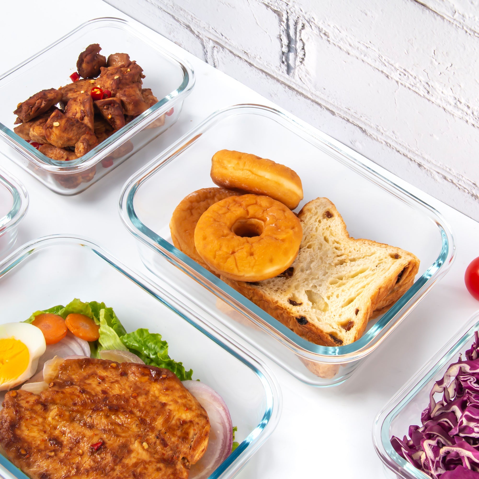 Ensemble de 10 contenants en verre borosilicate avec couvercles hermétiques - Cuisine Chez Nadine