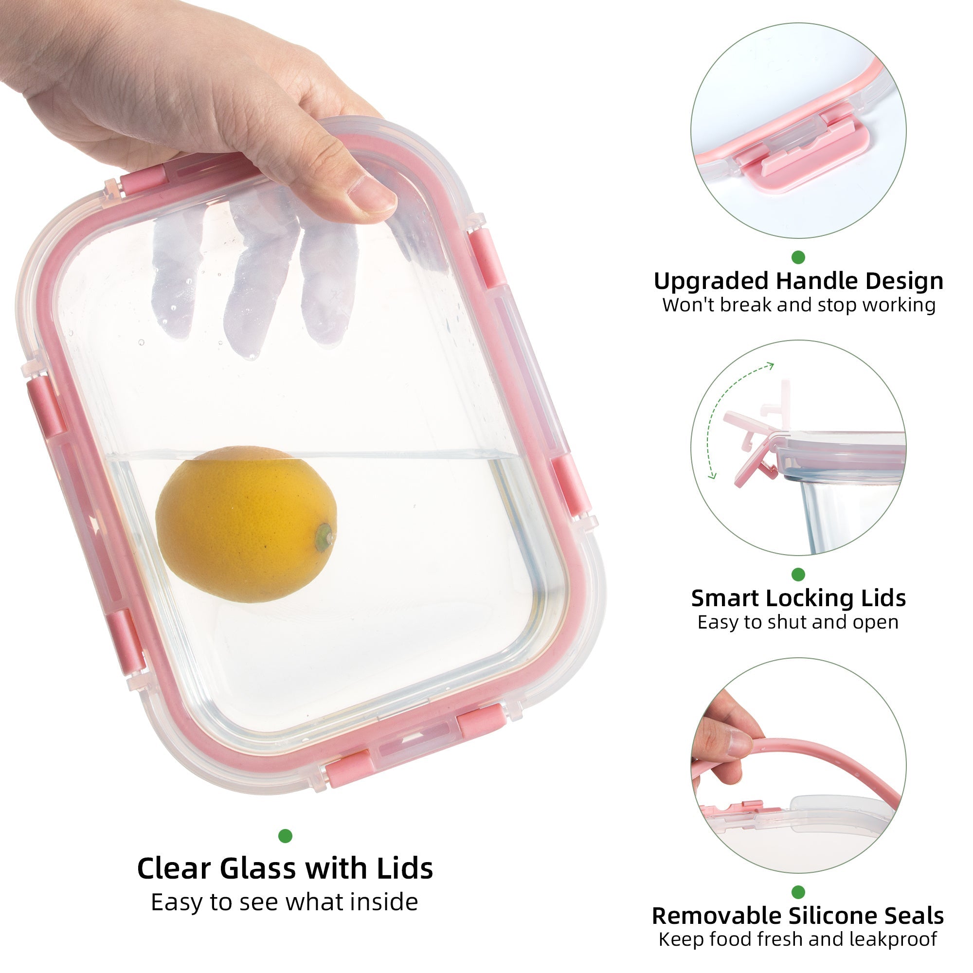 Ensemble de 10 contenants en verre borosilicate avec couvercles hermétiques - Cuisine Chez Nadine