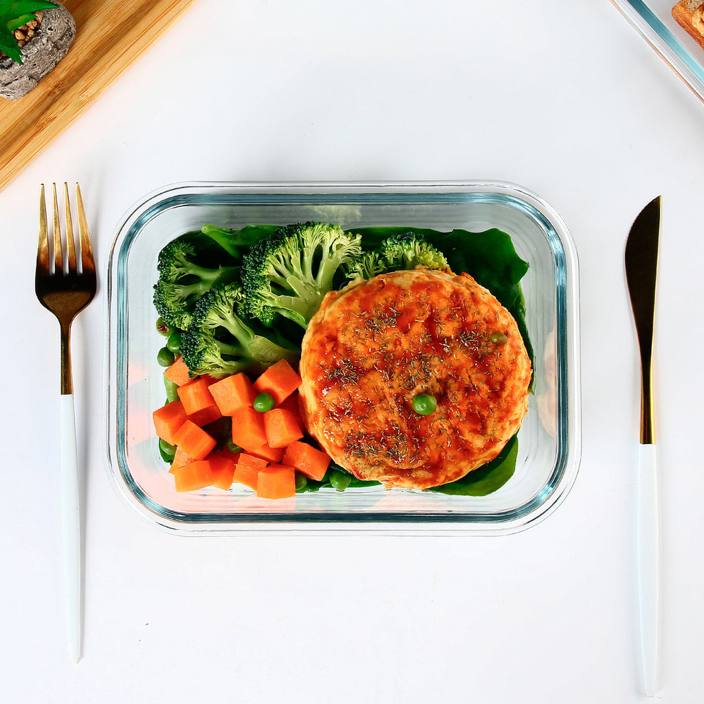 Ensemble de 10 contenants en verre borosilicate avec couvercles hermétiques - Cuisine Chez Nadine
