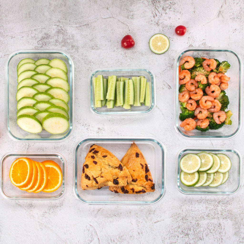 Ensemble de 10 contenants en verre borosilicate avec couvercles hermétiques - Cuisine Chez Nadine