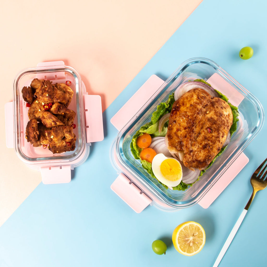Ensemble de 10 contenants en verre borosilicate avec couvercles hermétiques - Cuisine Chez Nadine