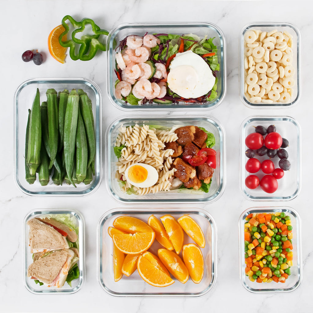 Ensemble de 10 contenants en verre borosilicate avec couvercles hermétiques - Cuisine Chez Nadine