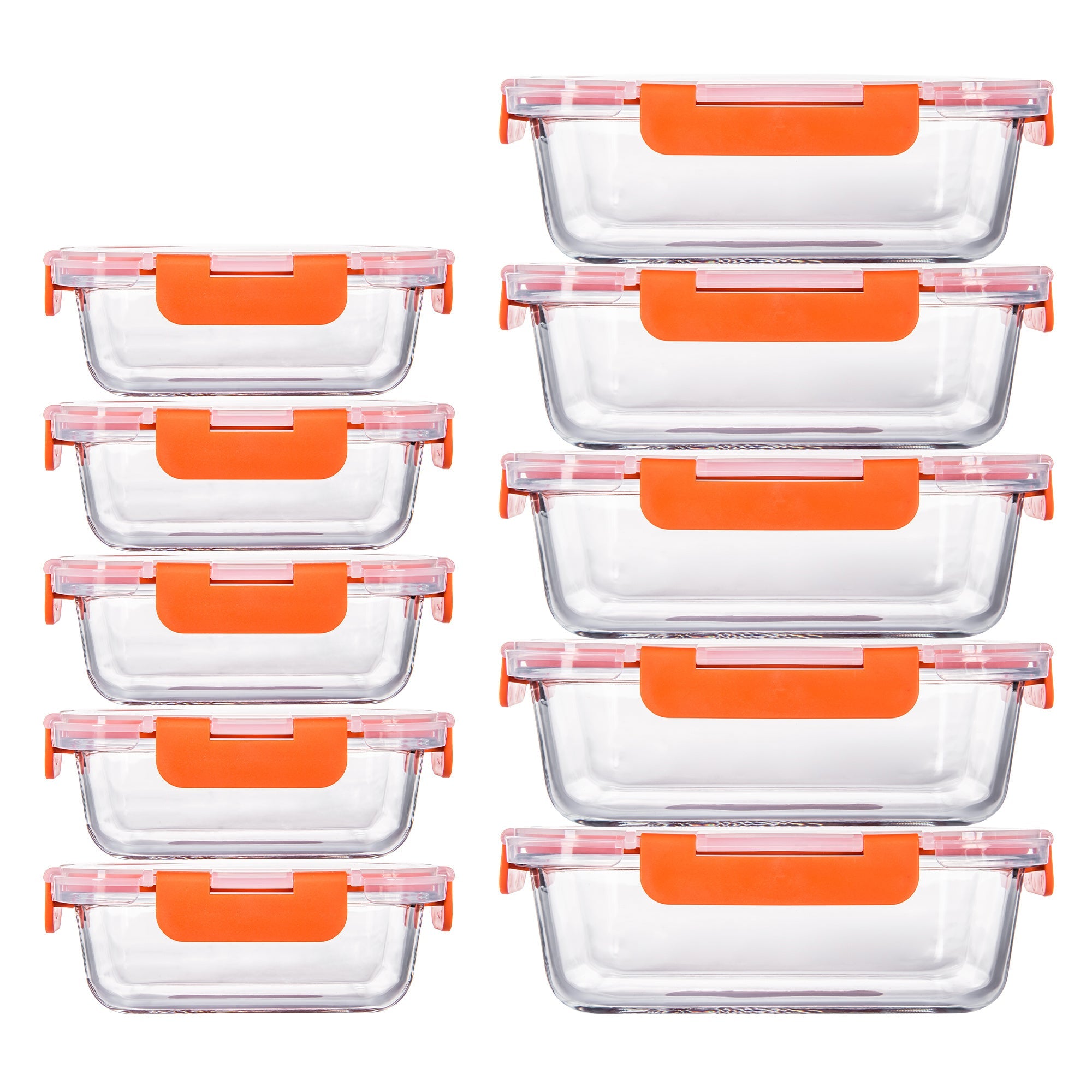 Ensemble de 10 contenants en verre borosilicate avec couvercles hermétiques - Cuisine Chez Nadine