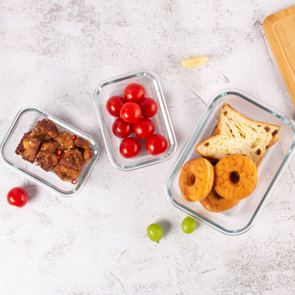 Ensemble de 10 contenants en verre borosilicate avec couvercles hermétiques - Cuisine Chez Nadine
