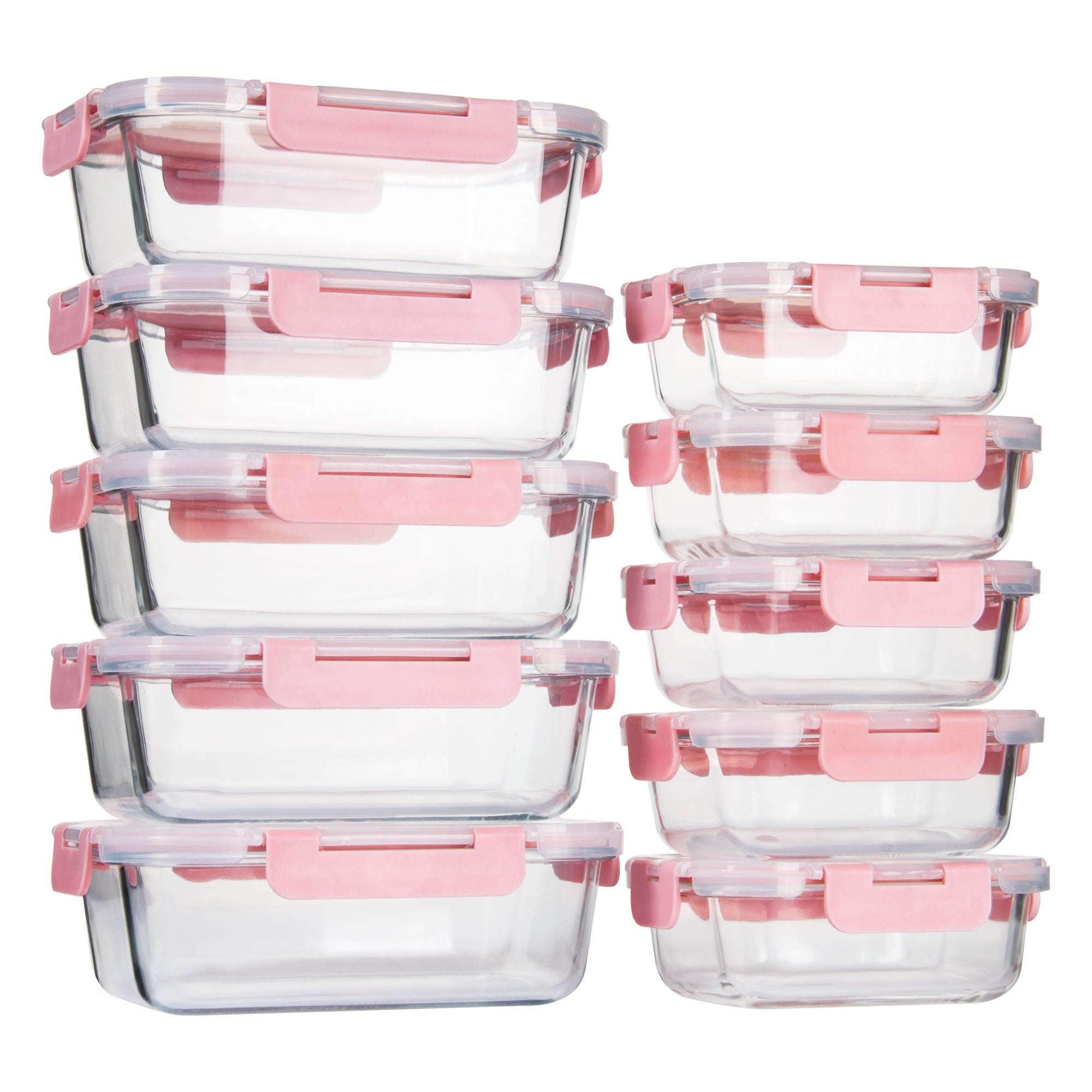 Ensemble de 10 contenants en verre borosilicate avec couvercles hermétiques - Cuisine Chez Nadine
