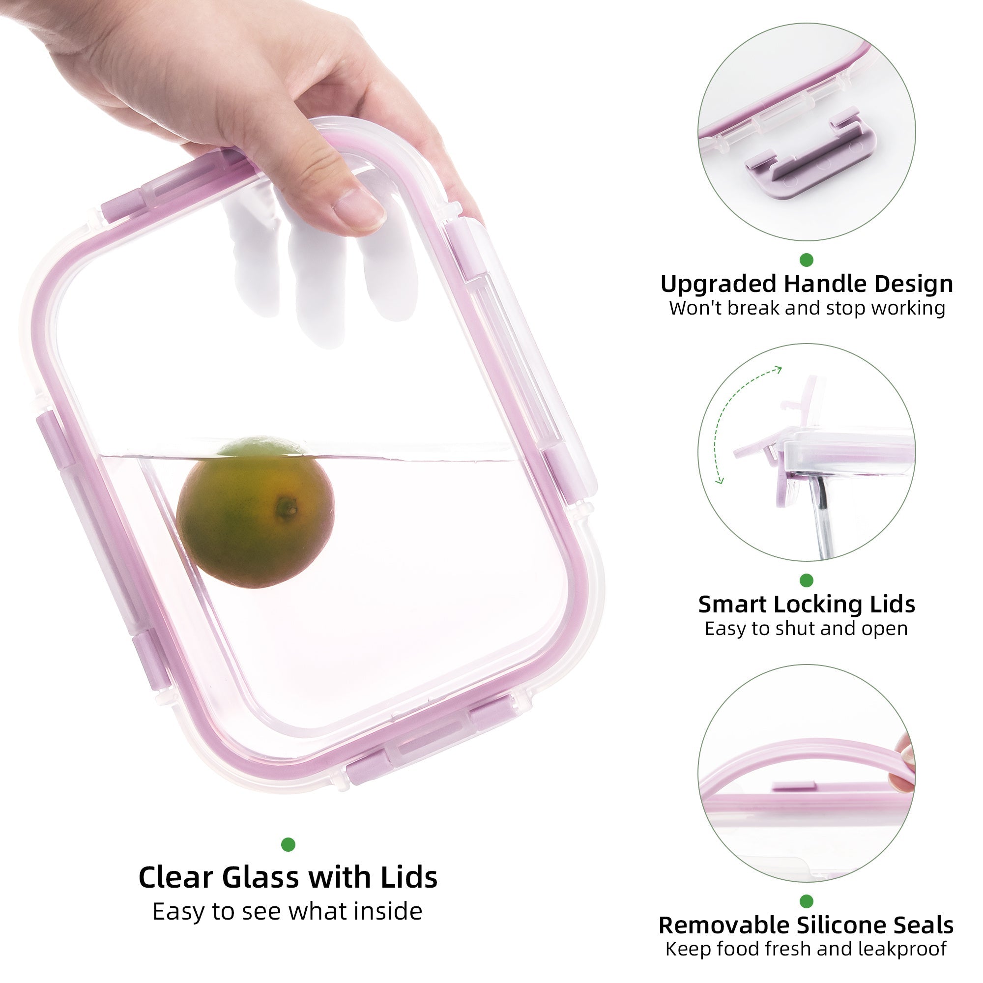 Ensemble de 10 contenants en verre borosilicate avec couvercles hermétiques - Cuisine Chez Nadine