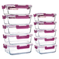 Ensemble de 10 contenants en verre borosilicate avec couvercles hermétiques - Cuisine Chez Nadine