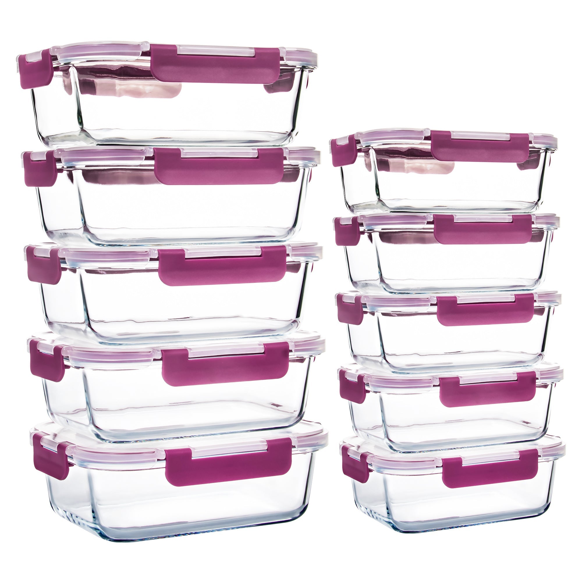 Ensemble de 10 contenants en verre borosilicate avec couvercles hermétiques - Cuisine Chez Nadine