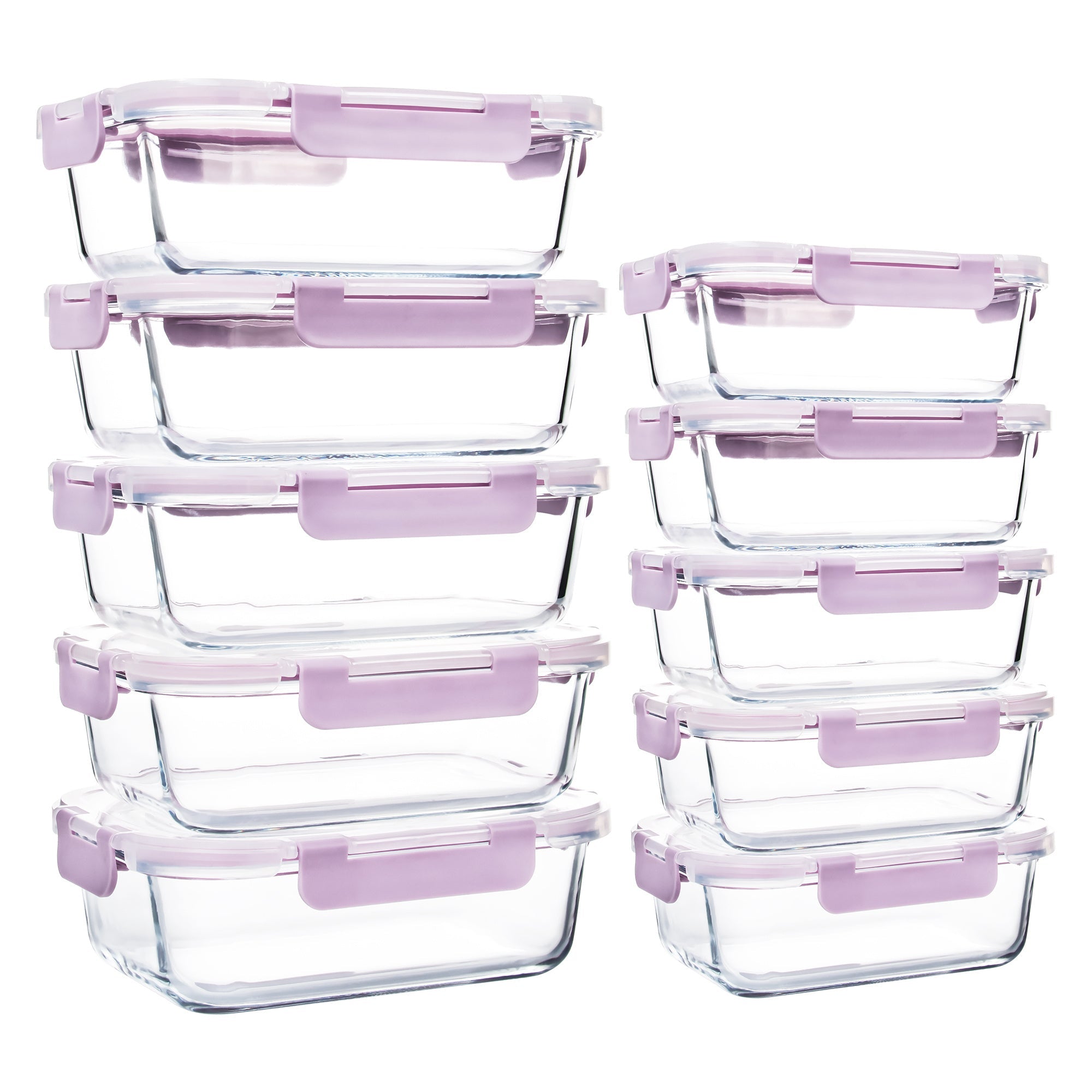 Ensemble de 10 contenants en verre borosilicate avec couvercles hermétiques - Cuisine Chez Nadine