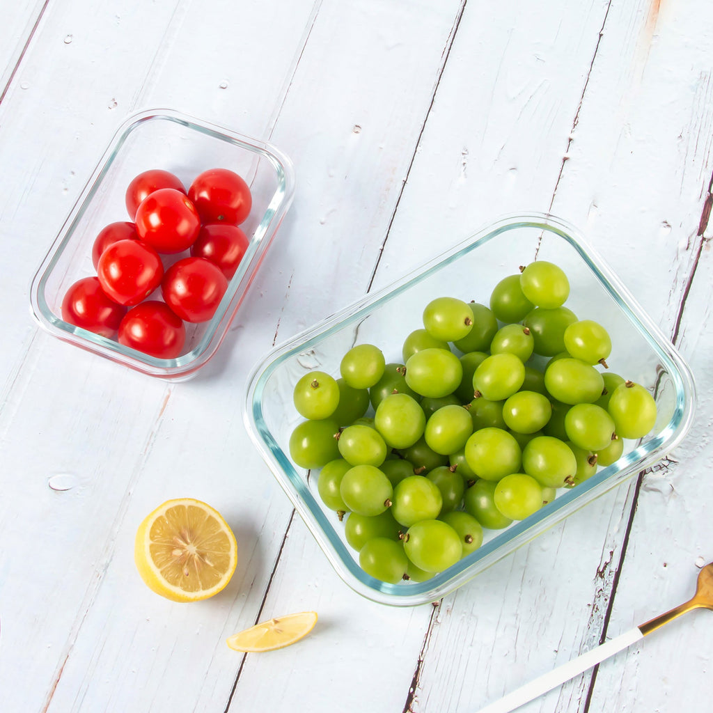 Ensemble de 10 contenants en verre borosilicate avec couvercles hermétiques - Cuisine Chez Nadine