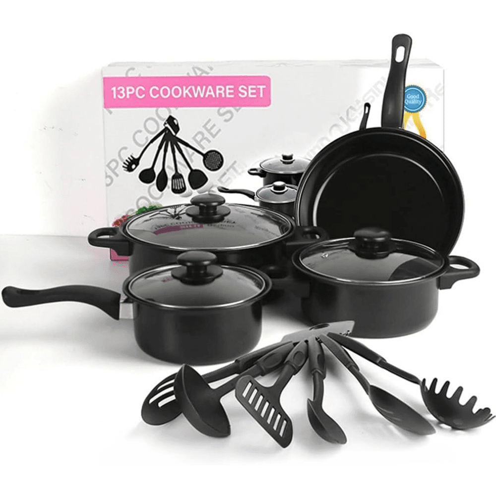 Ensemble de 13 Pièces de Batterie de Cuisine Antiadhésive en Fonte - Cuisine Chez Nadine